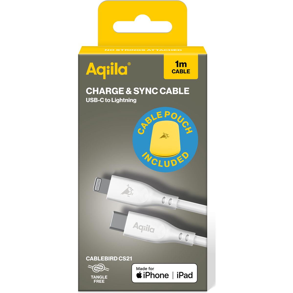Aqiila Silicon USB-C/Lightni 2.0 60W 1m Charging Cable
