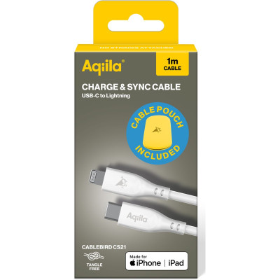 Aqiila Silicon USB-C/Lightni 2.0 60W 1m Charging Cable