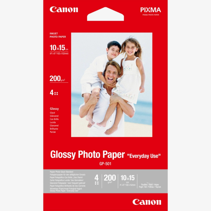 Canon GP-501 Glossy Photo Paper 4x6" (50 sheets - 4 packs)