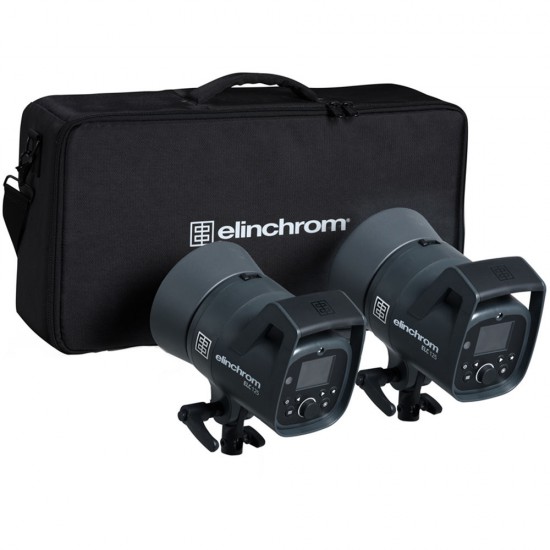 Elinchrom ELC 125 / 125 Twin TTL / HSS Heads, Bag & 16cm Reflectors