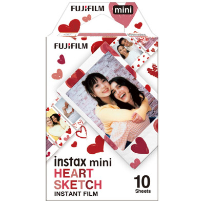 Fujifilm Instax Mini Hearts Sketch 10 Pack Film