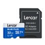 Lexar MicroSDHC Blue Plus UHS-I 32GB V10 Read 100MB/s w/ SD Adapter