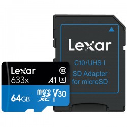 Lexar 64GB UHS-I Micro SDXC 633x + Adapter