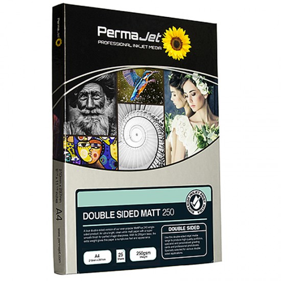 PermaJet Double Sided Matt 250gsm Inkjet Paper A4 100 Sheets