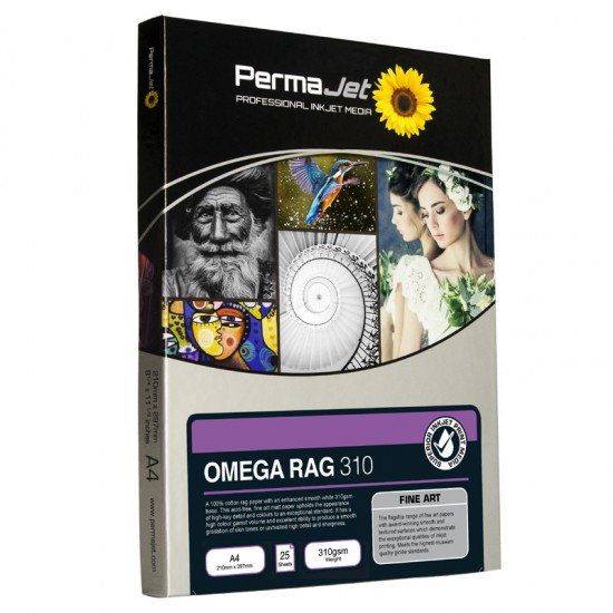 PermaJet Omega Rag 310gsm InkJet Paper A2 25 Sheets