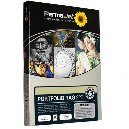 PermaJet Portfolio Rag 220gsm InkJet Paper A3+ 25 Sheets