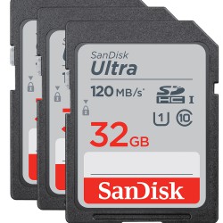 SanDisk Ultra 32GB 3-Pack SDHC UHS-I Memory Card (3x32GB)