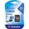 Verbatim Premium U1 MicroSDXC Card 64GB + adapter
