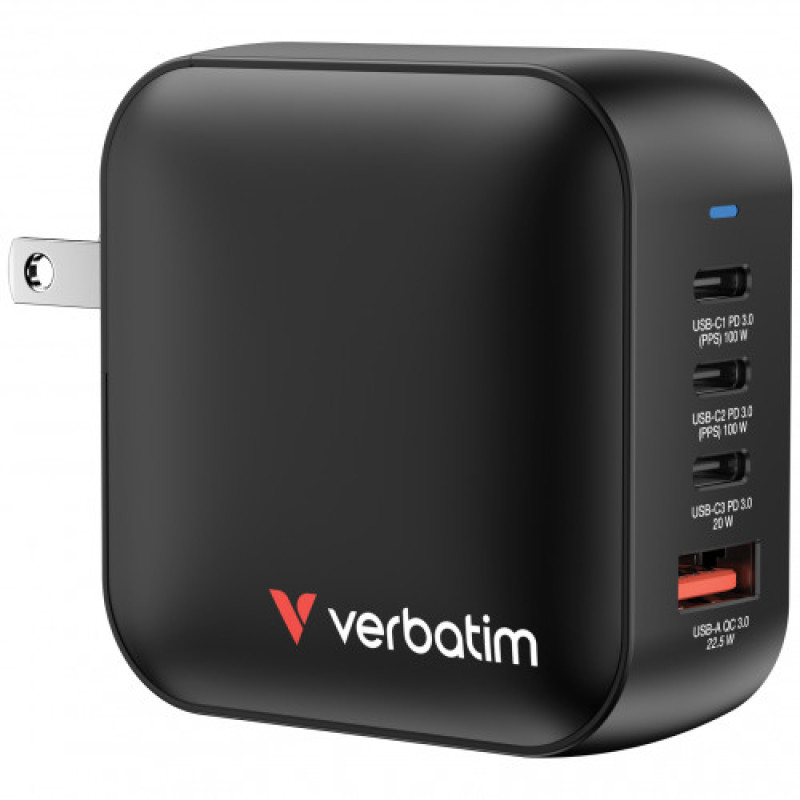 VERBATIM MINI GAN Charger 100W 3 PORT US/EU/UK